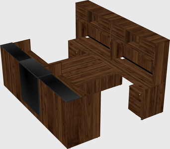 Shared u-shaped reception desks