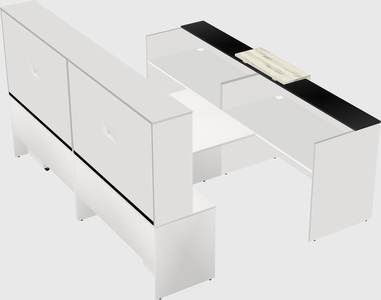 Shared u-shaped reception desks