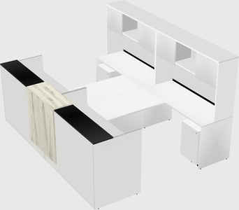 Shared u-shaped reception desks