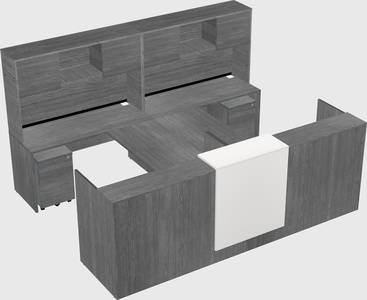Shared u-shaped reception desks