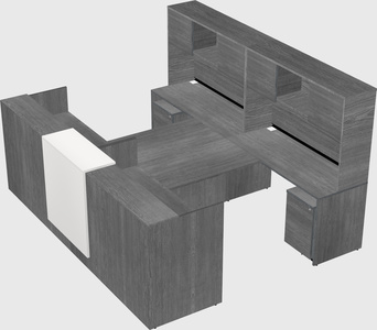 Shared u-shaped reception desks