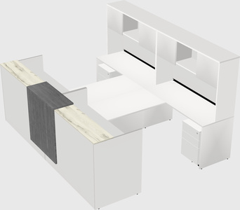 Shared u-shaped reception desks