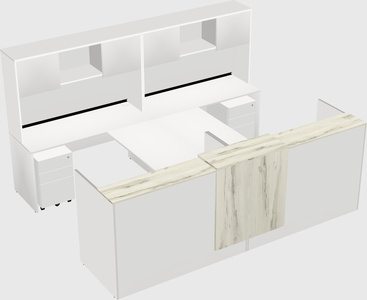 Shared u-shaped reception desks
