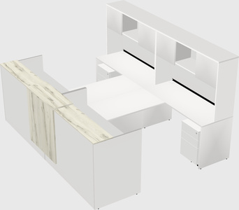 Shared u-shaped reception desks