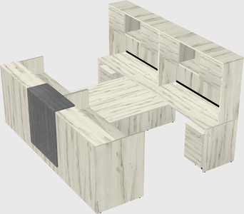 Shared u-shaped reception desks