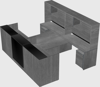 Shared u-shaped reception desks