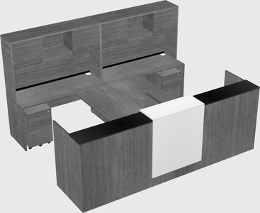 Shared u-shaped reception desks