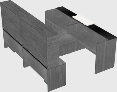 Shared u-shaped reception desks