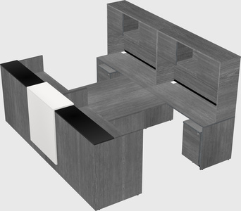 Shared u-shaped reception desks