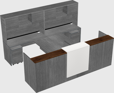Shared u-shaped reception desks