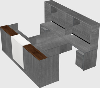 Shared u-shaped reception desks