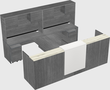 Shared u-shaped reception desks