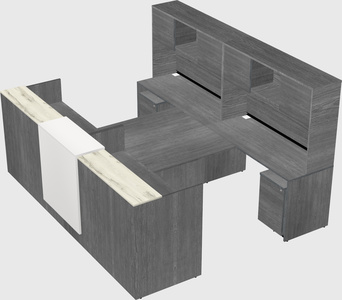 Shared u-shaped reception desks