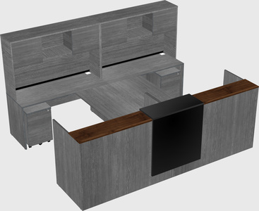 Shared u-shaped reception desks