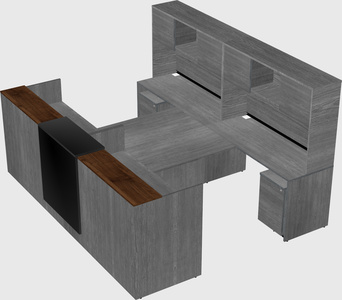 Shared u-shaped reception desks