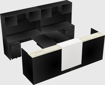Shared u-shaped reception desks