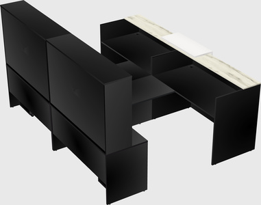 Shared u-shaped reception desks