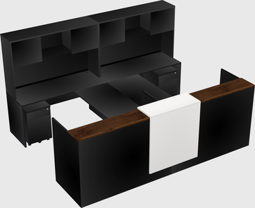 Shared u-shaped reception desks