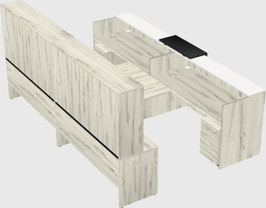 Shared u-shaped reception desks