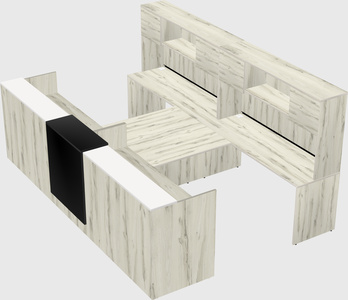 Shared u-shaped reception desks