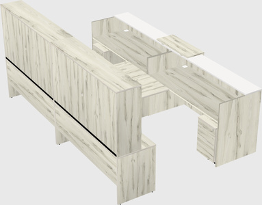 Shared u-shaped reception desks