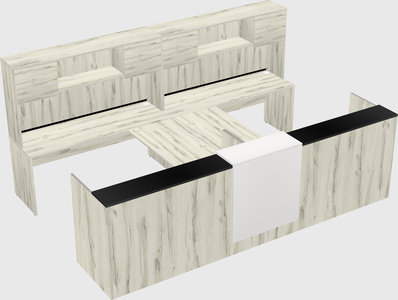 Shared u-shaped reception desks