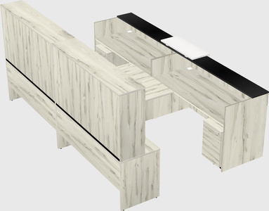 Shared u-shaped reception desks