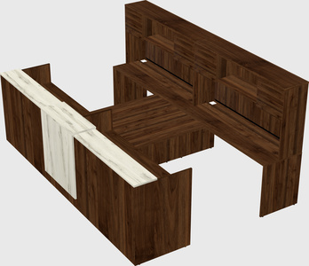 Shared u-shaped reception desks