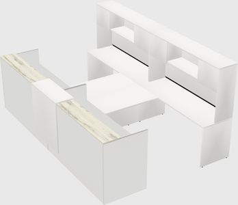 Shared u-shaped reception desks