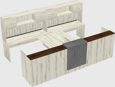 Shared u-shaped reception desks
