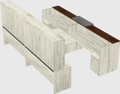 Shared u-shaped reception desks