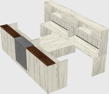 Shared u-shaped reception desks