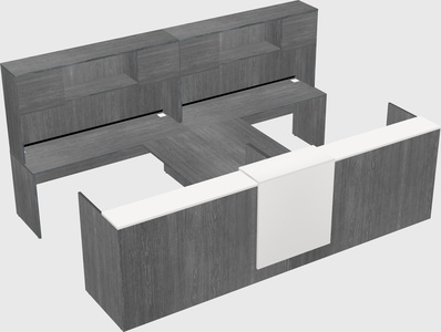 Shared u-shaped reception desks