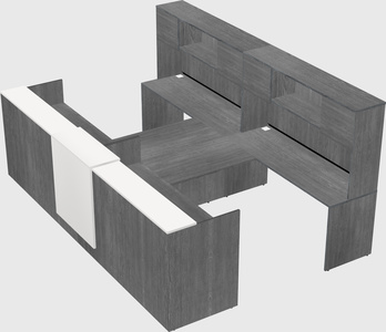 Shared u-shaped reception desks
