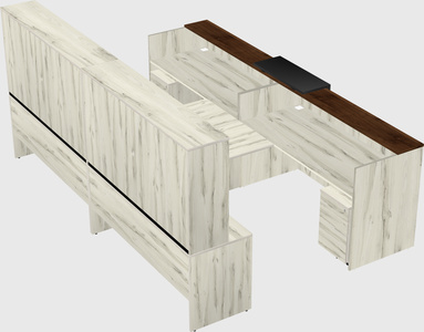 Shared u-shaped reception desks