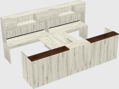 Shared u-shaped reception desks