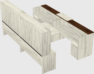 Shared u-shaped reception desks
