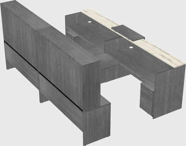 Shared u-shaped reception desks
