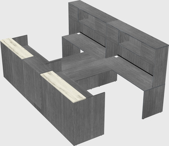 Shared u-shaped reception desks