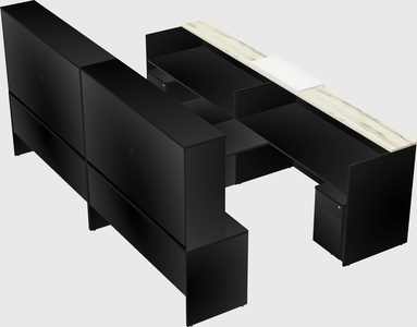 Shared u-shaped reception desks