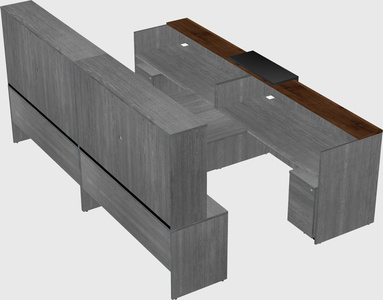 Shared u-shaped reception desks