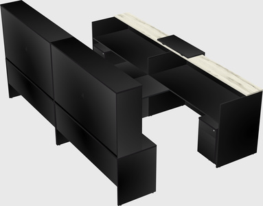 Shared u-shaped reception desks