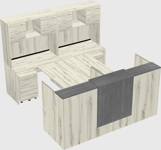 Shared u-shaped reception desks