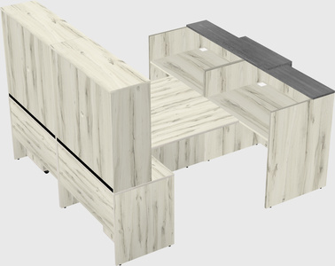 Shared u-shaped reception desks
