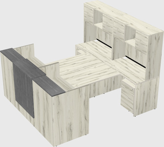 Shared u-shaped reception desks