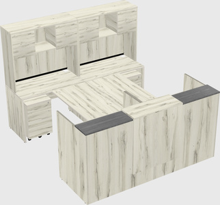 Shared u-shaped reception desks