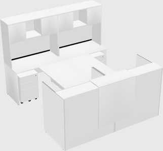 Shared u-shaped reception desks