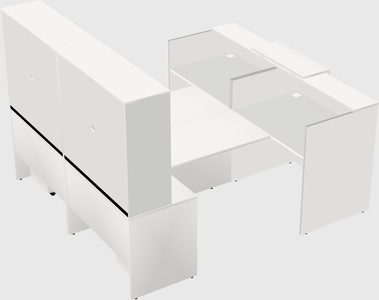 Shared u-shaped reception desks
