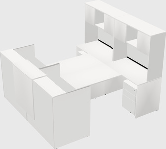 Shared u-shaped reception desks