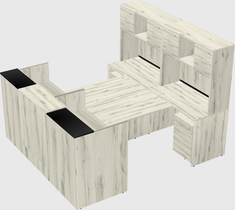 Shared u-shaped reception desks